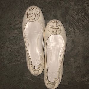 White Tory Burch Flats